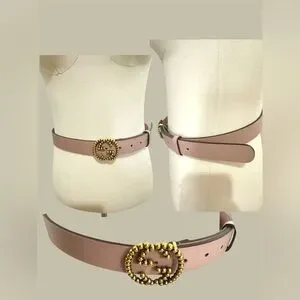 Gucci | Accessories | Elegant Pink Belt With Gold Accents  display picture 1